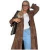 Women's Trench Coat Temperament Elegant Leather Double-breasted Lapel Coat