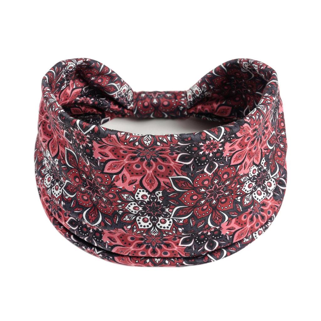 Bohemian Retro Print Yoga Headband: Wide African-Inspired Headscarf for Women