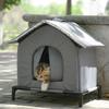 Winter Outdoor Cat House Warm Windproof Washable Cat Shelter Insulated Animals Cave Cold Weather Nest For Backyard Garden Garage