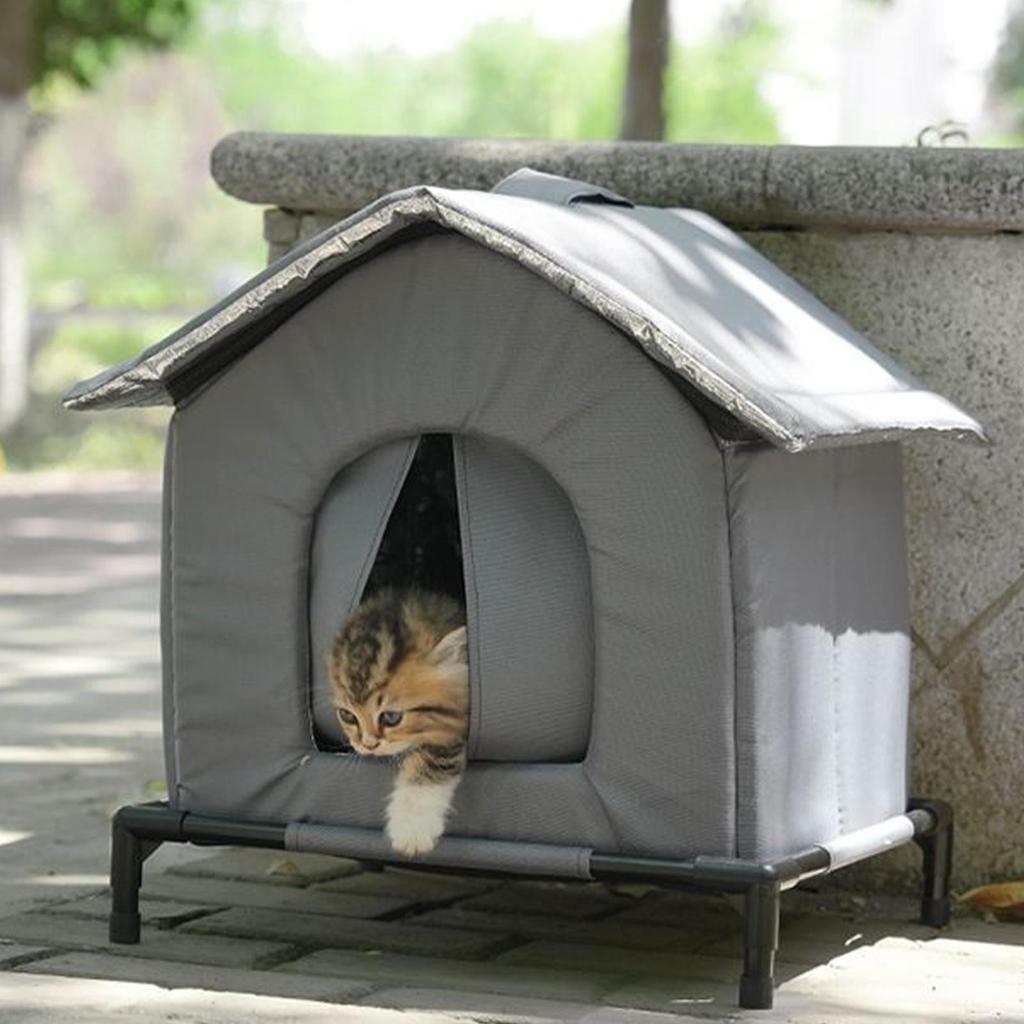 Winter Outdoor Cat House Warm Windproof Washable Cat Shelter Insulated Animals Cave Cold Weather Nest For Backyard Garden Garage