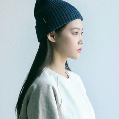 BUTDEEP Baumwolle Symbol Basic Beanie - Marineblau