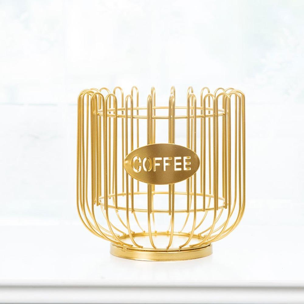 Iron Coffee Capsule Storage Basket Large Capacity Household Coffee Pod Holder Irregular Shape Coffee Creamer Container