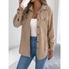 Women's Casual Shirt Long-Sleeve Striped Mid-Length Jacket Shirt Fall/Winter Top