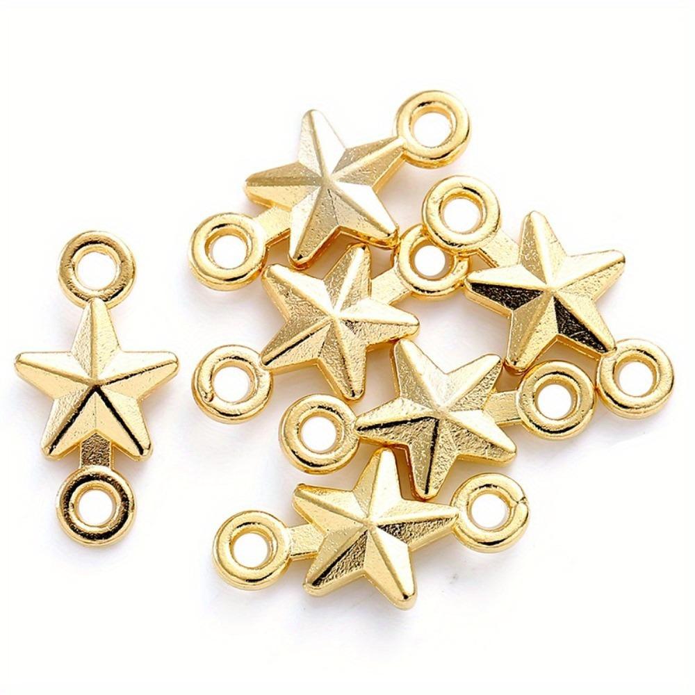 100Pcs/Bag Mini Five-Point Star Style Connector Handmade Charms Pendant DIY for Bracelet Necklace 15x7mm