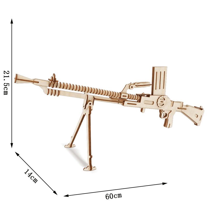 3D Wooden Puzzle Assembly Gun Model Pistol Rifle Ak47 Toy Cannot Shoot Children Craft Educational Toys For Kid Adults Boys Gifts
