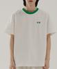 Konsenteu12 Color Matching Half T-Shirt Ivory Green