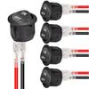 Interruptor de balancim redondo de 12 V AC 6A/250 V 10A/125 V SPST 2 pinos 2 posições interruptor de alternância liga/desliga para carro barco automotivo RV preto