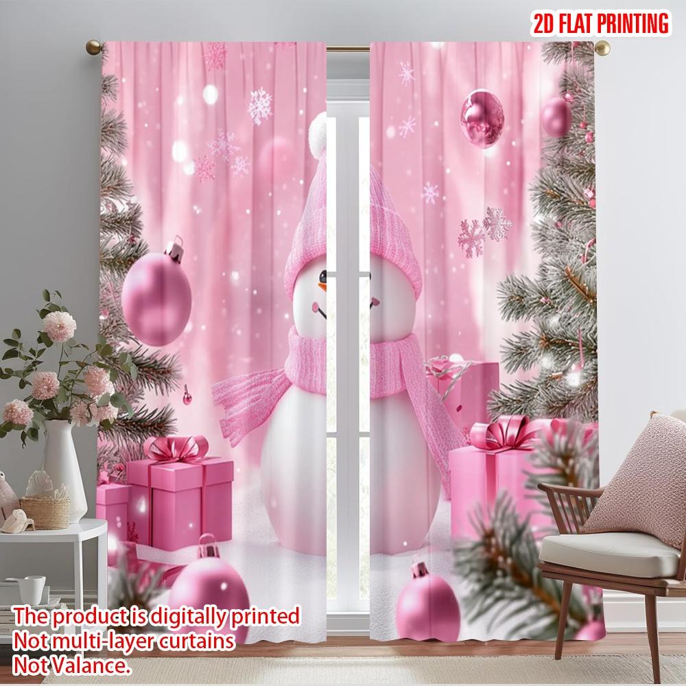 

2 шт., 2D плоская печать Шторы Рулонные шторы Снеговик елка (2) Тканый полиэстер (без удилища) Уличные украшения для спальни 52.50×116.00 CM 2pcs