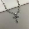 Gothic Dark Style Cross Pendant Necklace Rock Punk Goth Fashion Necklaces For Women Men Jewellery Design Mystical Gifts