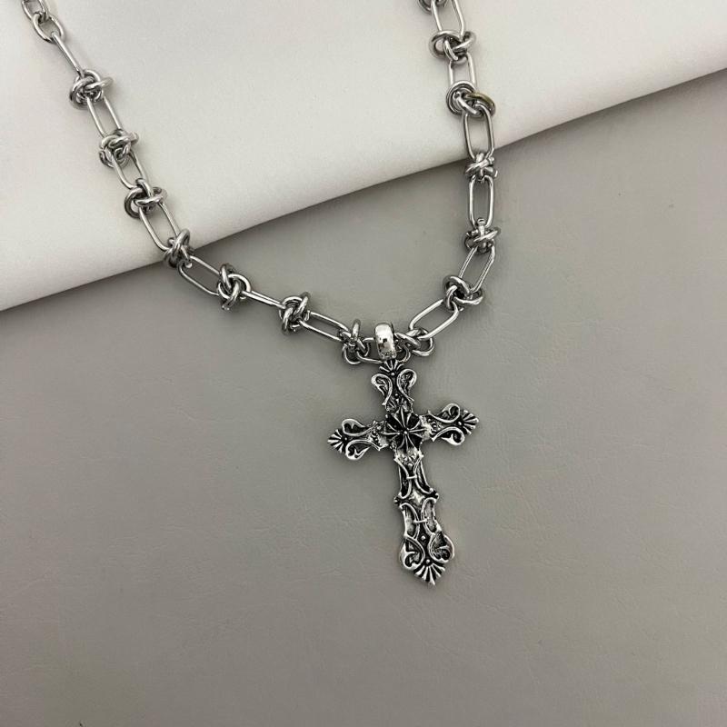 Gothic Dark Style Cross Pendant Necklace Rock Punk Goth Fashion Necklaces For Women Men Jewellery Design Mystical Gifts