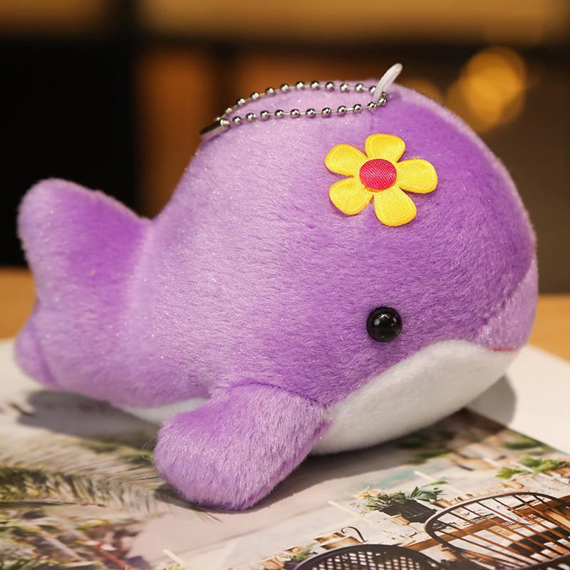 Cute Ocean Animal Plush Dolphin Keychain Adorable Whale Stuffed Toy Soft Short Plush