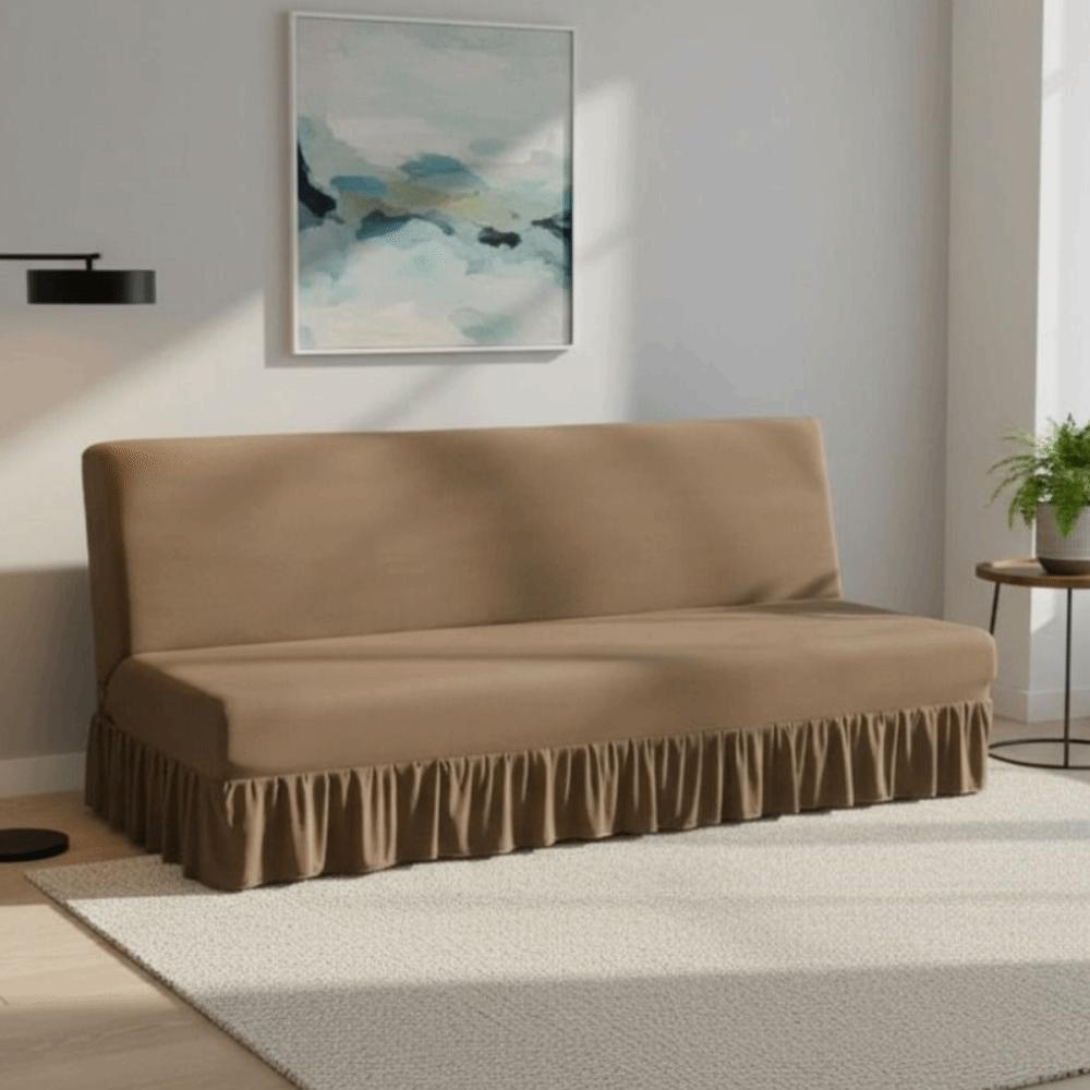 with Skirt Armless Futon Sofa Cover Elastic Sofa Slipcover Practical Couch Cover Living Room