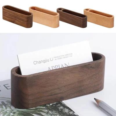 Visitenkartenhalter aus Holz Organizer Büro Schreibtisch Namenskartenständer mit Stifthalter Memoblock Kartenständer Kartenhalter