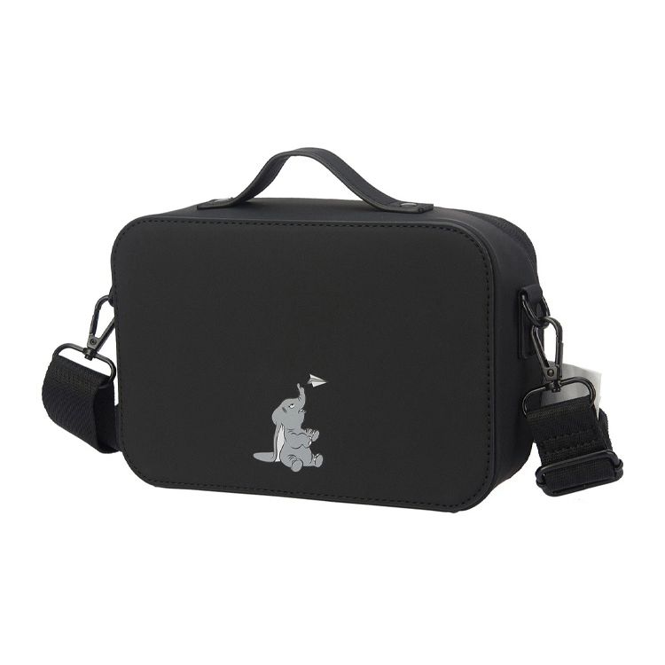 Li Ning X Disney Dumbo Cartoon Pattern Printed Zipper Tote Shoulder Crossbody Bag Unisex bags Black ABDR470-1 Black