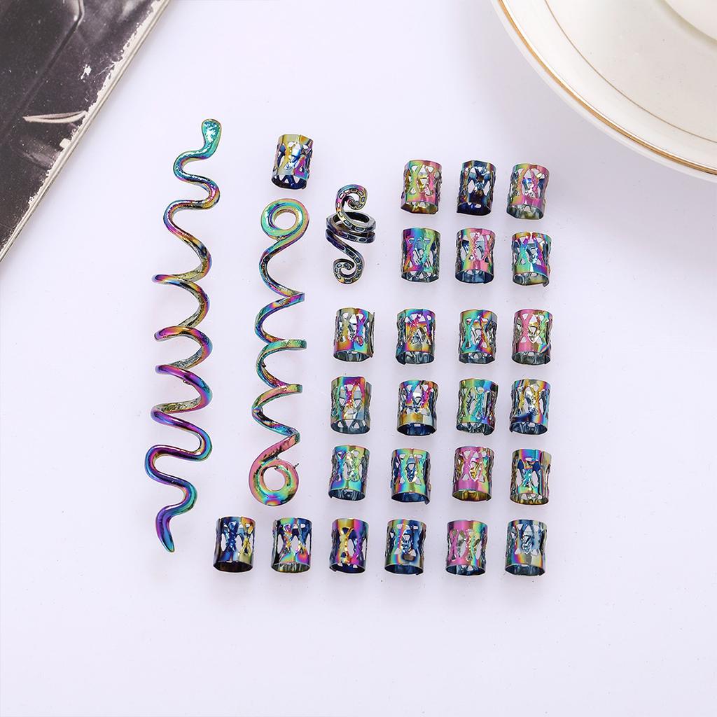 Colorful Celtic Hair Beads Loose Coil Hair Jewelry For Braid Hair Rings Dreadlock Bead Braid Rings Hair Clip Braid Clip