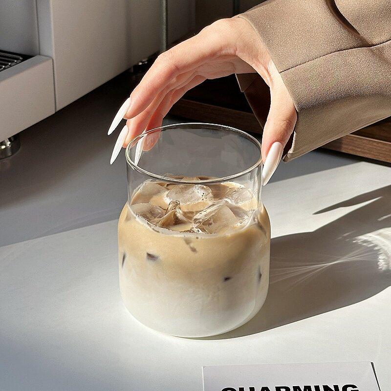 Ins Glass Cup With Handle Unique Tumbler For Ice Coffee Juice Matcha Bubble Tea Espresso Beer Pretty Drinking Glass Mug 580ml 580ml