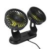 Car Fan Portable Dual Head Electric Vehicle Mounted USB 360 Degree Rotation Auto Cooling Fan for