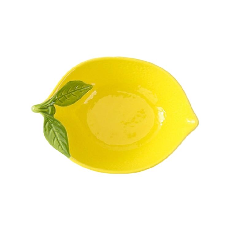 Stylish Lemon Pattern Ceramic Spoon Rest Salad Bowl Plate Dessert Serving Dinnerware for Family Gatherings Event Gift