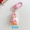 3Pcs Creative Resin Duck Keychain Pendant Car Key Ring Cartoon Cute Keychain Novelty Backpack Decoration Accessories Gifts