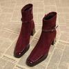 High Heels Women Ankle Boots Chunky Designer Suede Shoes Winter  Fashion Pumps Chelsea Boots New Trend Goth  Botas
