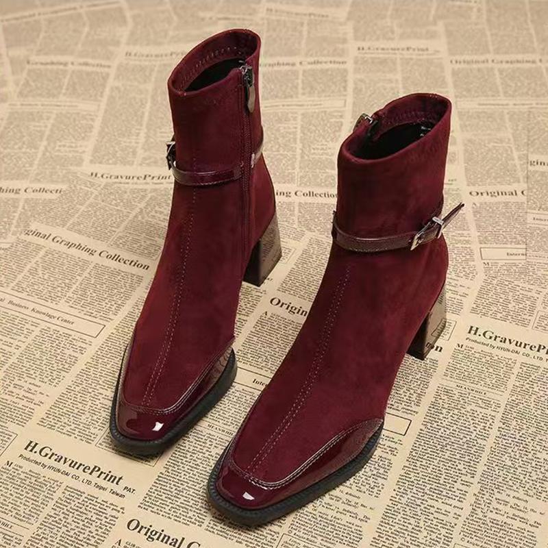 High Heels Women Ankle Boots Chunky Designer Suede Shoes Winter  Fashion Pumps Chelsea Boots New Trend Goth  Botas