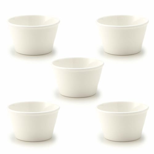 TAMAKI Cocotte Liten Skål, Vit, 7,4 x 4,4 cm, 100 ml, fortemore, T-661994, Förpackning med 5