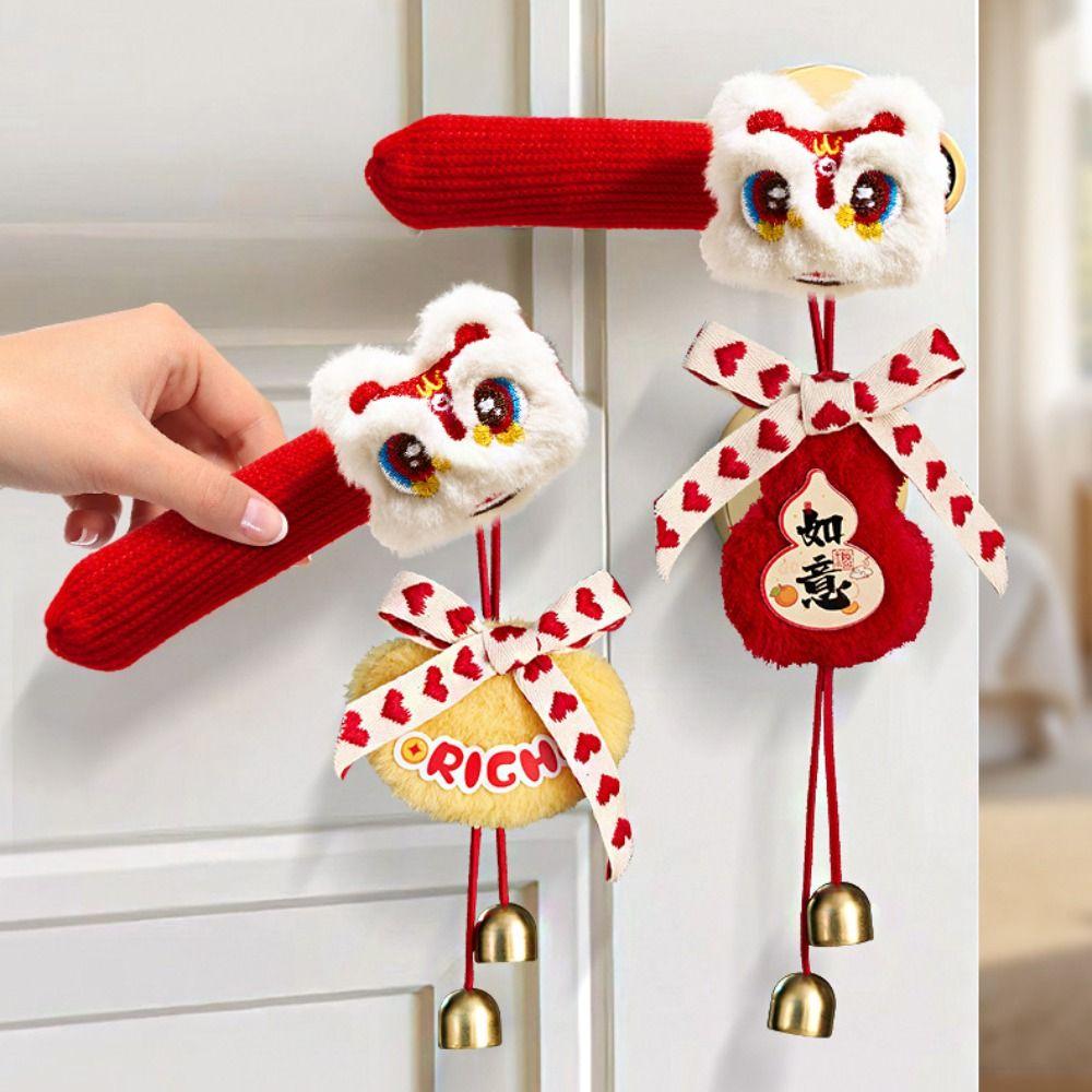 Anti-static Door Handle Protective Cover Dustproof Knitted New Year Door Handle Glove Antifouling Reusable