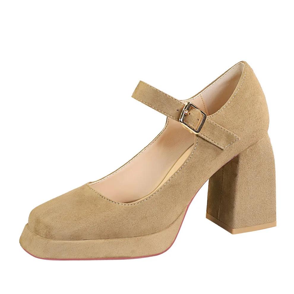 Fashion New Fashion High Heels Womes Pumps Autumn Thick Heel Work Shoes Versatile High Heel Shoes Black Fashion Women Shoe Zapatos Mujer