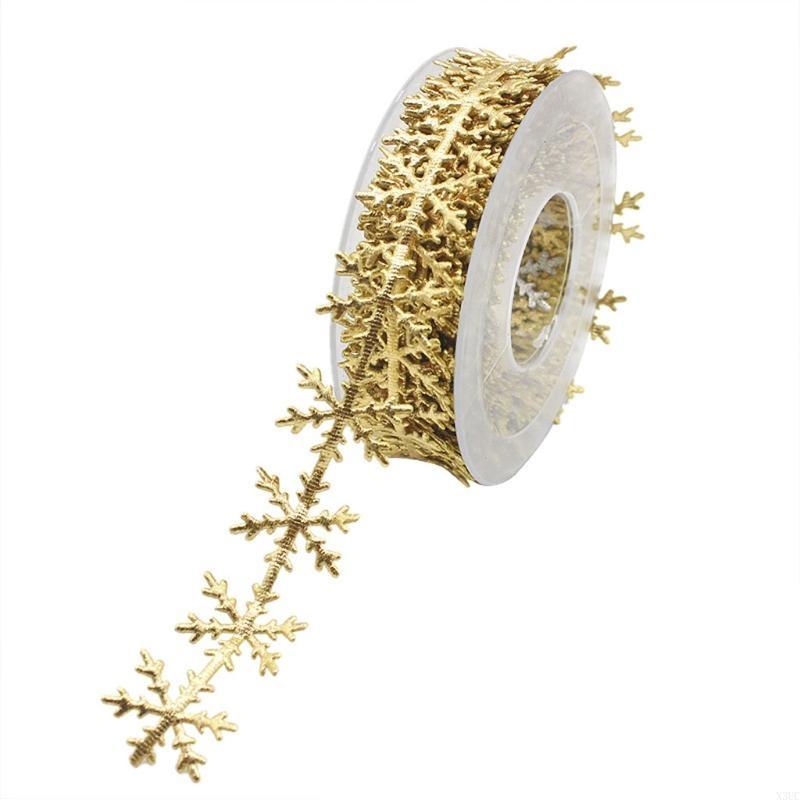 

Creative Christmas Ribbon Lace Trims Golden Silver for Wedding Party Decorat X3UC золотой