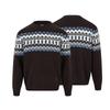 Cozy Fair Isle Knit Sweater Women Men Loose Fit Winter Casual Pullover With Crew Neck Cable