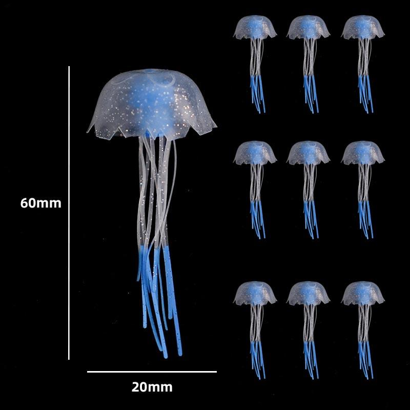 

5/10PC Glowing Jellyfish and Suction Cup Aquarium Decorations Simulated Glowing Jellyfish for Fish Tanks Suitable VariousTanks With Suction Cup