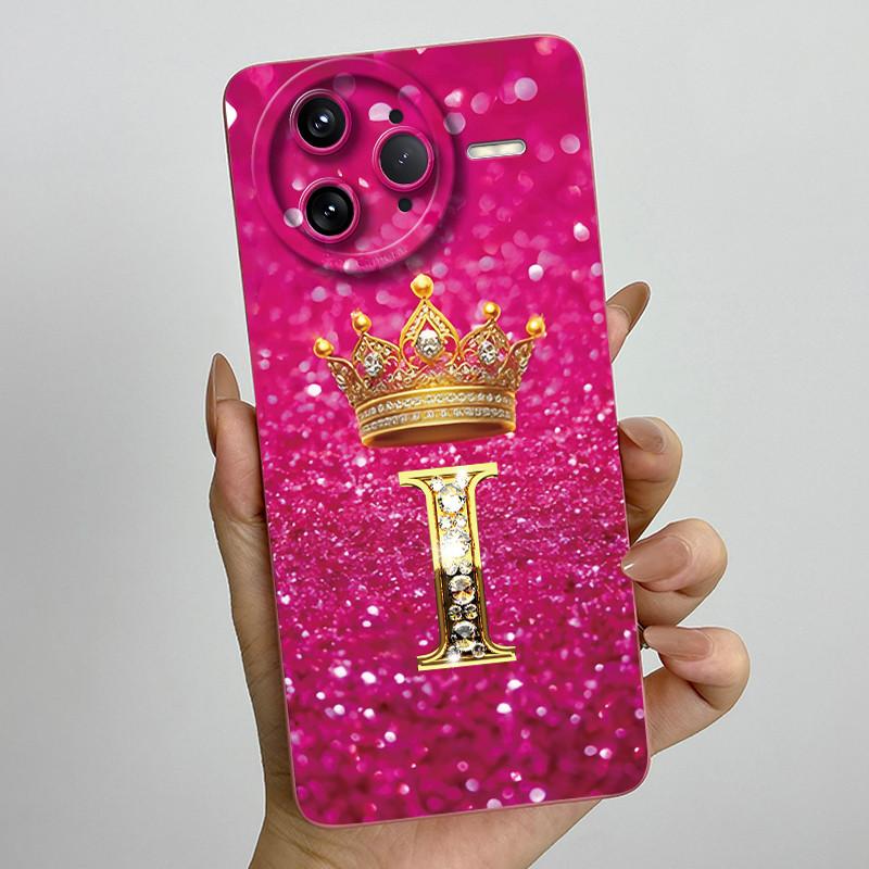 

For POCO F7 Ultra Case Crown Letters Phone Cases For Xiaomi POCO F7 Pro Liquid Soft Silicone Shockproof Protective Back Cover POCO F7 Pro