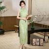 Green sleeveless national style new Chinese Suzhou long cheongsam improved young women's high sense can be worn daily in summer