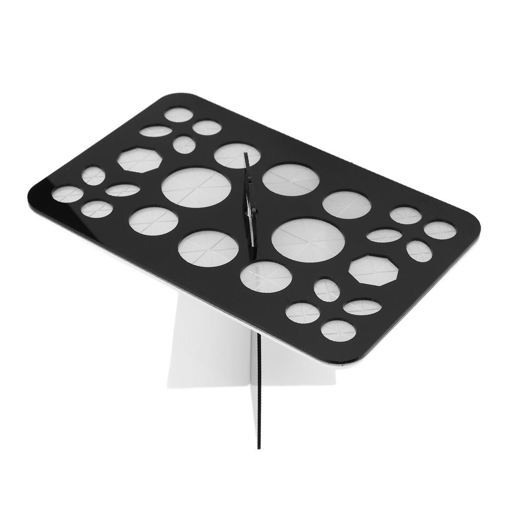 Nail Art Brush Holder Stand Acrylic 26 Holes Nail Art Brush Rack for School Office Home Store Black White