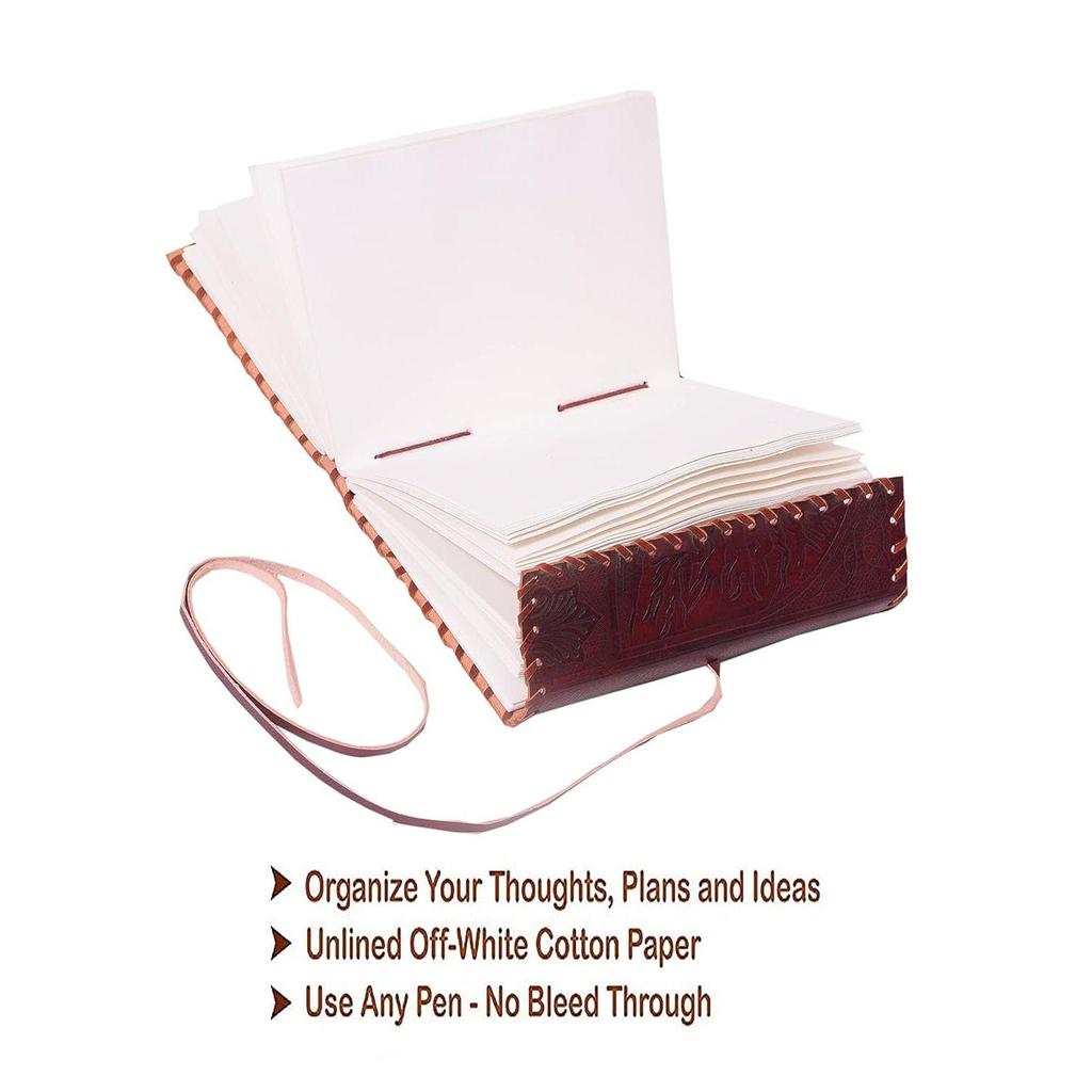 Tree Leather Writing Diary Journal Notebook Travel or Vintage Sketch Book Cotton Paper for Men & Women (7x5 Inch)