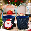 Christmas Gift Bag Fruit Candy Sack Storage Bucket for Kids Holiday Decoration Non-Woven Festive Cartoon Design