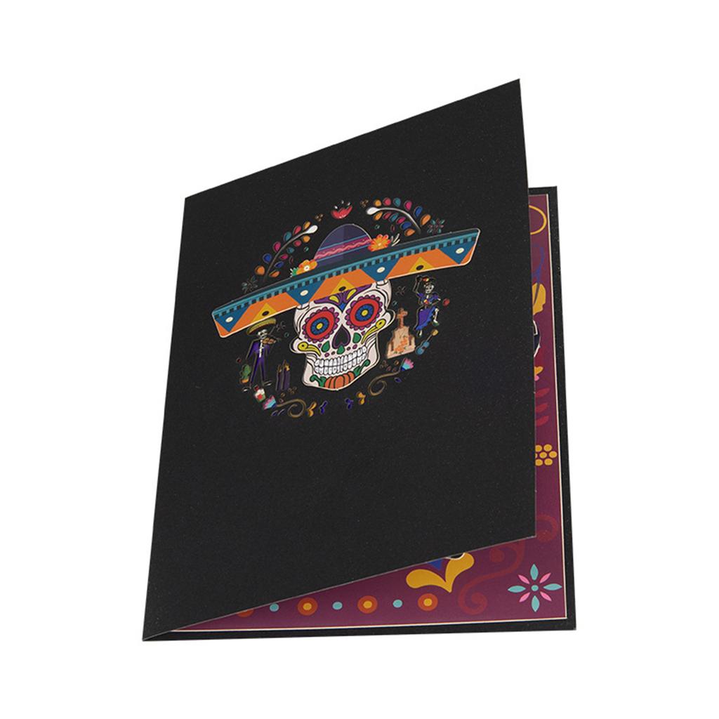 Halloween Skeleton Popup 3D Greeting Card Festival Gifts Postcard Handmade Festives Decoration for Holiday Celebration