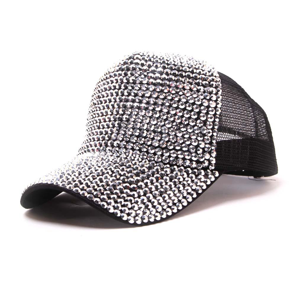 Women's Rhinestone-Inlaid Korean Style Baseball Cap - Sun Protection Fashion for Spring/Summer