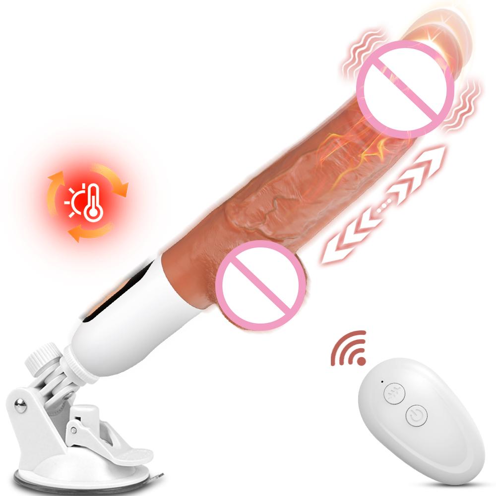 Thrusting  Dildo Vibrator with Suction Cup Telescopic Automatic Sex Machine for Adult Sex Products Erotic Sex Toys for Women