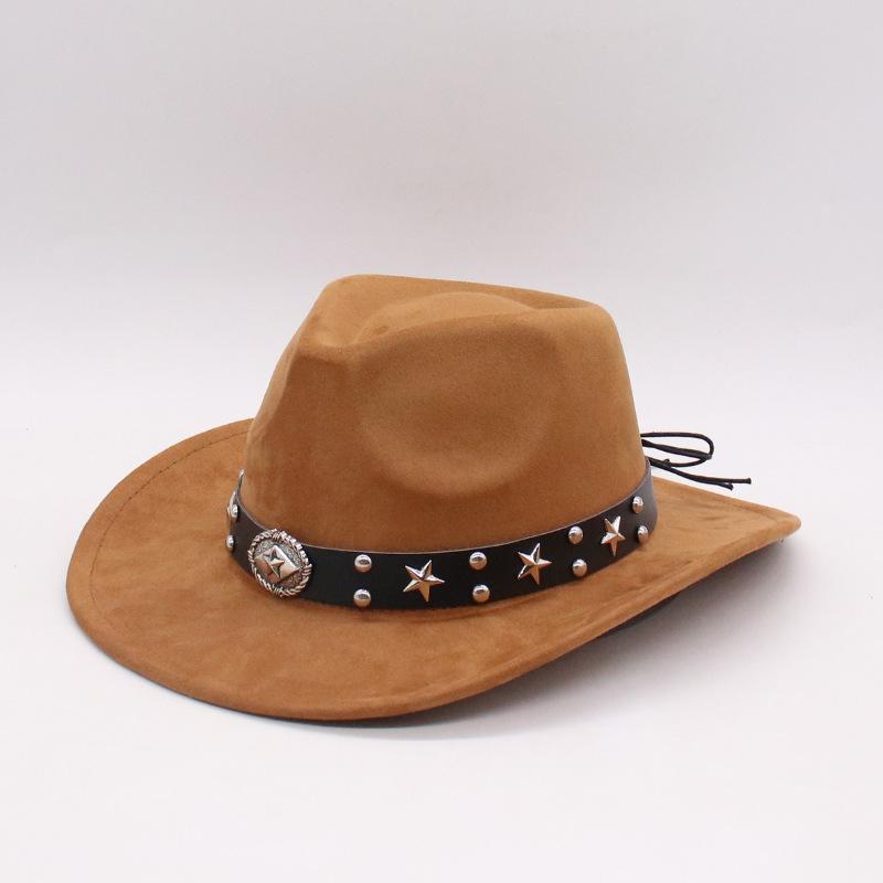 Western cowboy felt hat European and American jazz hat top hat curved brim jazz hat vacation outdoor hat