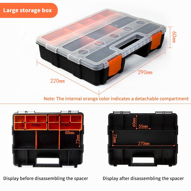 §Multi-Grid Portable Plastic Parts Toolbox Combination Screw Storage Box Metal Parts Hardware Tool Screwdriver Tool Box