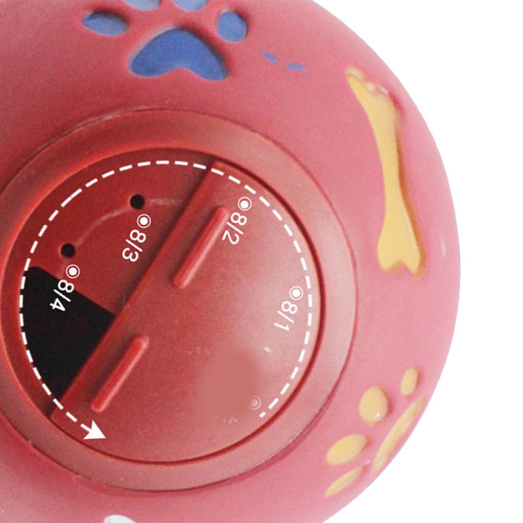 Dog Treat Dispenser Ball Slow Feeding Adjustable Chewing Puppy Puzzle Ball Toy for Cat Red