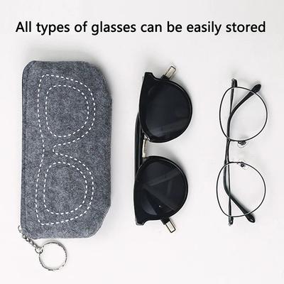 Felt Glasses Case Bag Portable Soft Zipper Reading Glasses Protector Sunglasses Pouch Sunglasses Case Box Cosmetic Bag Pen Bag