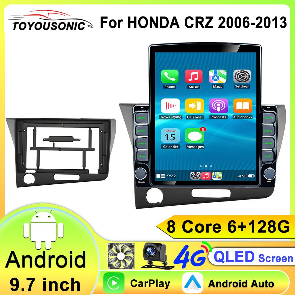 Android Autoradio für HONDA CRZ CR-Z 2006 2013 Stereo GPS Navigation Video Multimedia Player 4G 8-Kern 9,7 Zoll Kassettenrekorder