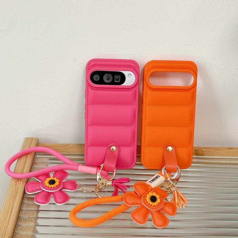 Applicable To Google Pixel9 Mobile Phone Case, Down Jacket Pixel8 Skin Lanyard Pixel7A All-inclusive Mobile Phone Case