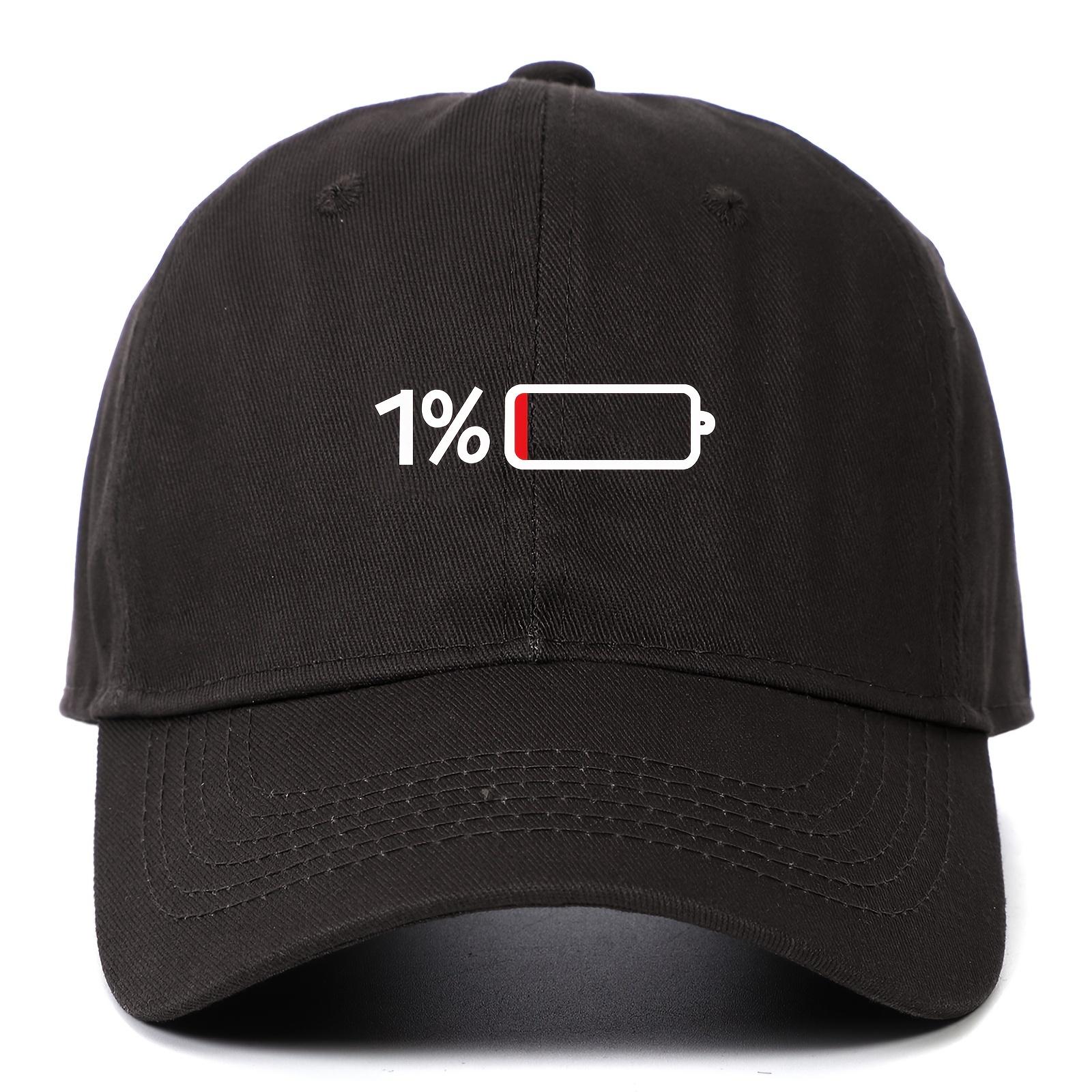 

1% Battery Printed Baseball Cap Classic Duckbill Cap Dad Hat Women s Men s Casual Trendy Hat Six Piece Pure Cotton Hat Adjustable темно-сірий