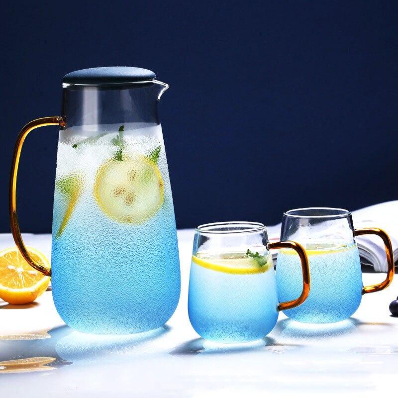 1400ml Glass Teapot Chinese Kung Fu Tea Set Explosion-proof Kettle Heat-resistant Household Cold Water Juice Jug