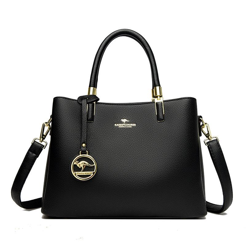 

Сумка из мягкой кожи, сумка через плечо большой вместимости чёрный