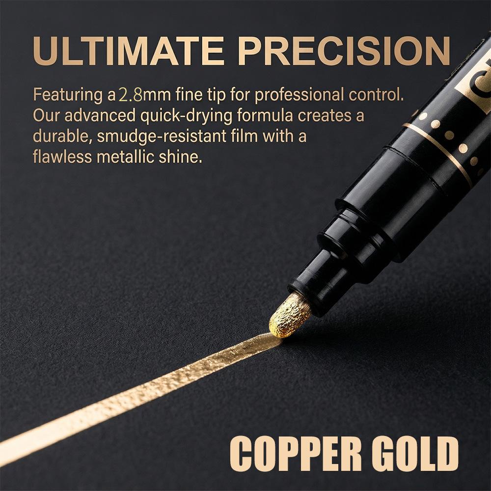 Chrome Markers Mirror Effect Paint Pen 2.8Mm Medium Tip Waterproof Liquid Chrome Marker For Plastic Metal Glass Wood Car Model