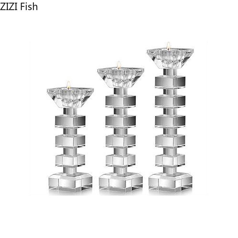 Minimalism Transparent Crystal Candle Holder Candlestick Desk Decoration Wax Melt Burner Aroma Diffuser Home Aroma Container